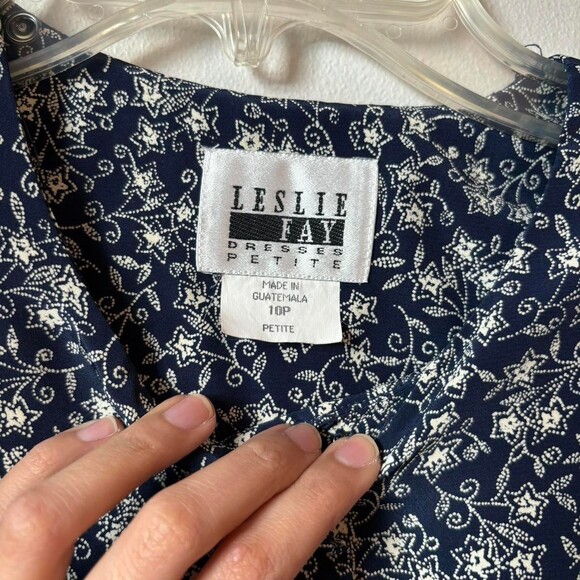 Vintage Cottagecore 80 S Navy Blue F 9 B 3 - Picture 5 of 7